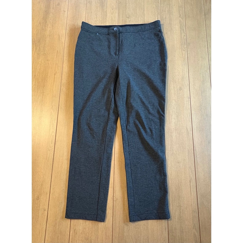 Chico's So Slimming Pants Womens 1 M Short Gray Straight Leg Trousers Workwear - Picture 7 of 12